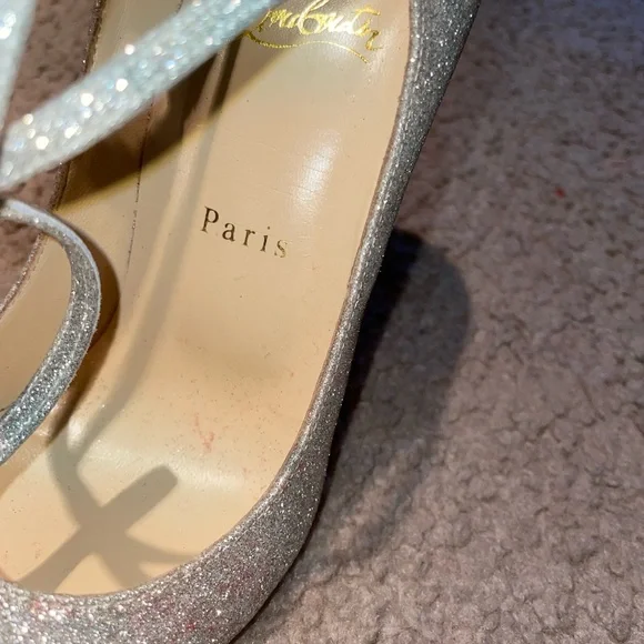 Christian Louboutin Talitha 100 Glitter mini/ specchio toe - Picture 8 of 14